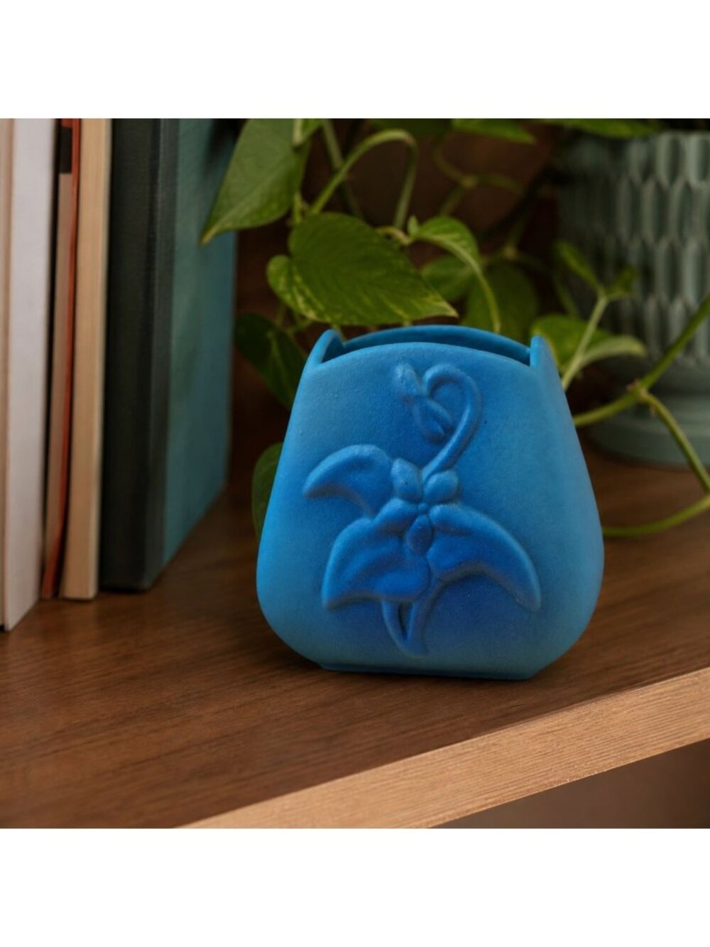 Van Briggle Columbine Pottery Vase Ming Blue Matte Artus Anne Van Briggle